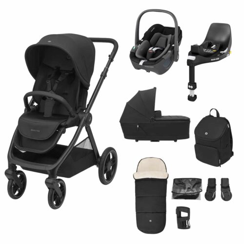 Maxi Cosi Oxford 9 Piece Travel System + Pebble 360 Car Seat & FamilyFix Base