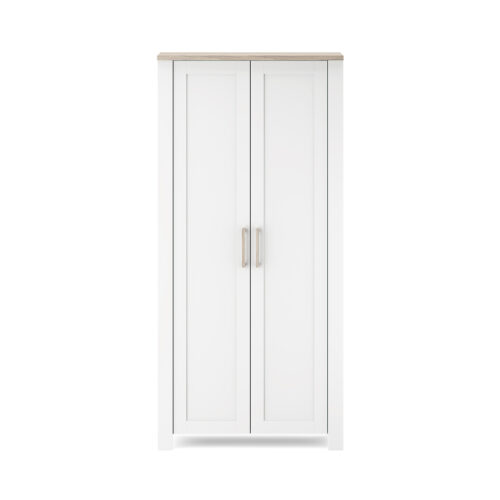 Silver Cross Valencia Wardrobe in White & Natural Ash with white back ground.