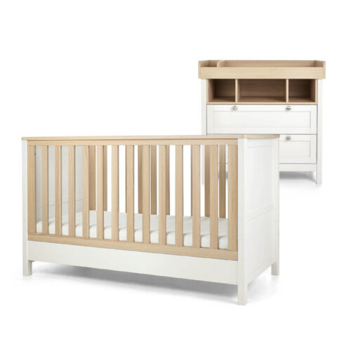 Mamas & Papas Harwell 2 Piece Nursery Furniture Room Set | Includes Cot Bed & Dresser Changer